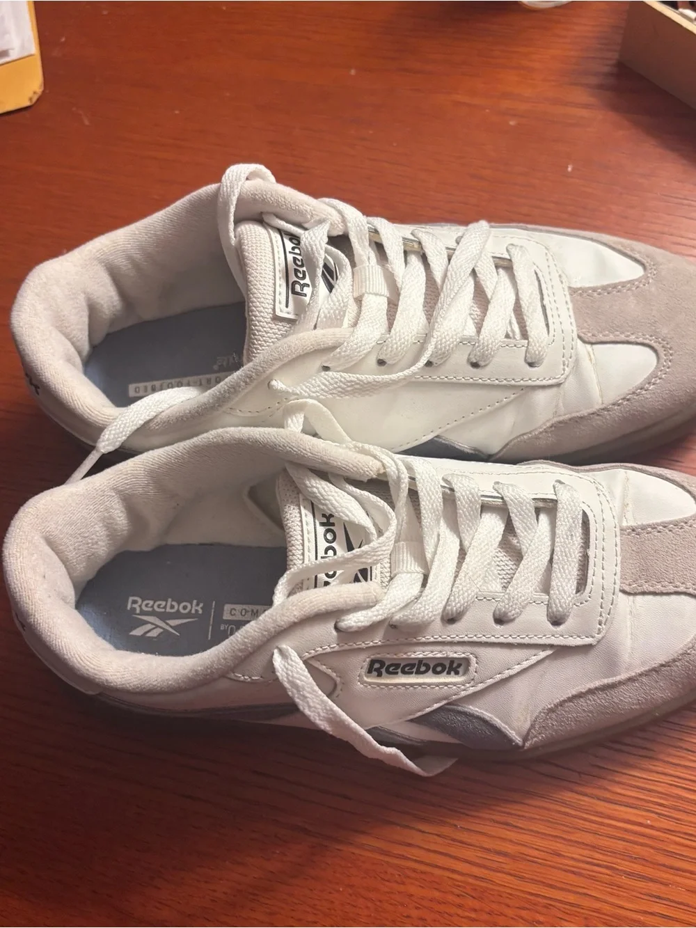 Reebok White & Light Gray Low-Top Sneakers